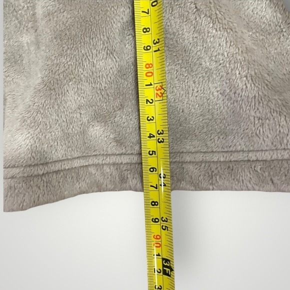 Pottery Barn Plush Cozy Ombre Robe Large Gray Sherpa Trim Hooded Loungewear - Picture 6 of 7